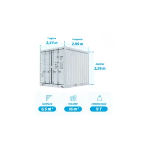 Container maritime de stockage de chantier en location chez Valroc SA dans la Broye