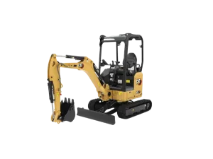 Mini-pelle hydraulique sur chenille pour tous travaux de transformation, terrassement, aménagement extérieur en location chez Valroc SA dans la Broye